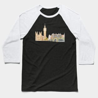 Big Ben and Westminster palace watercolor Baseball T-Shirt